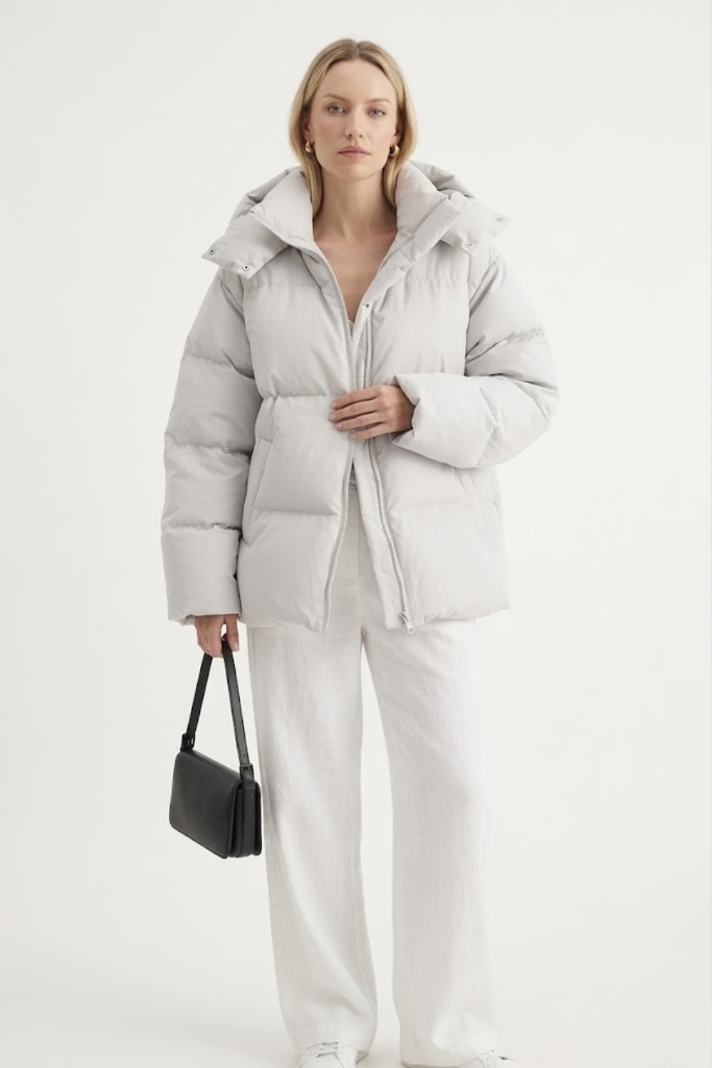 Women's Insulated Puffer Jacket - Oversized Hooded Winter Coat