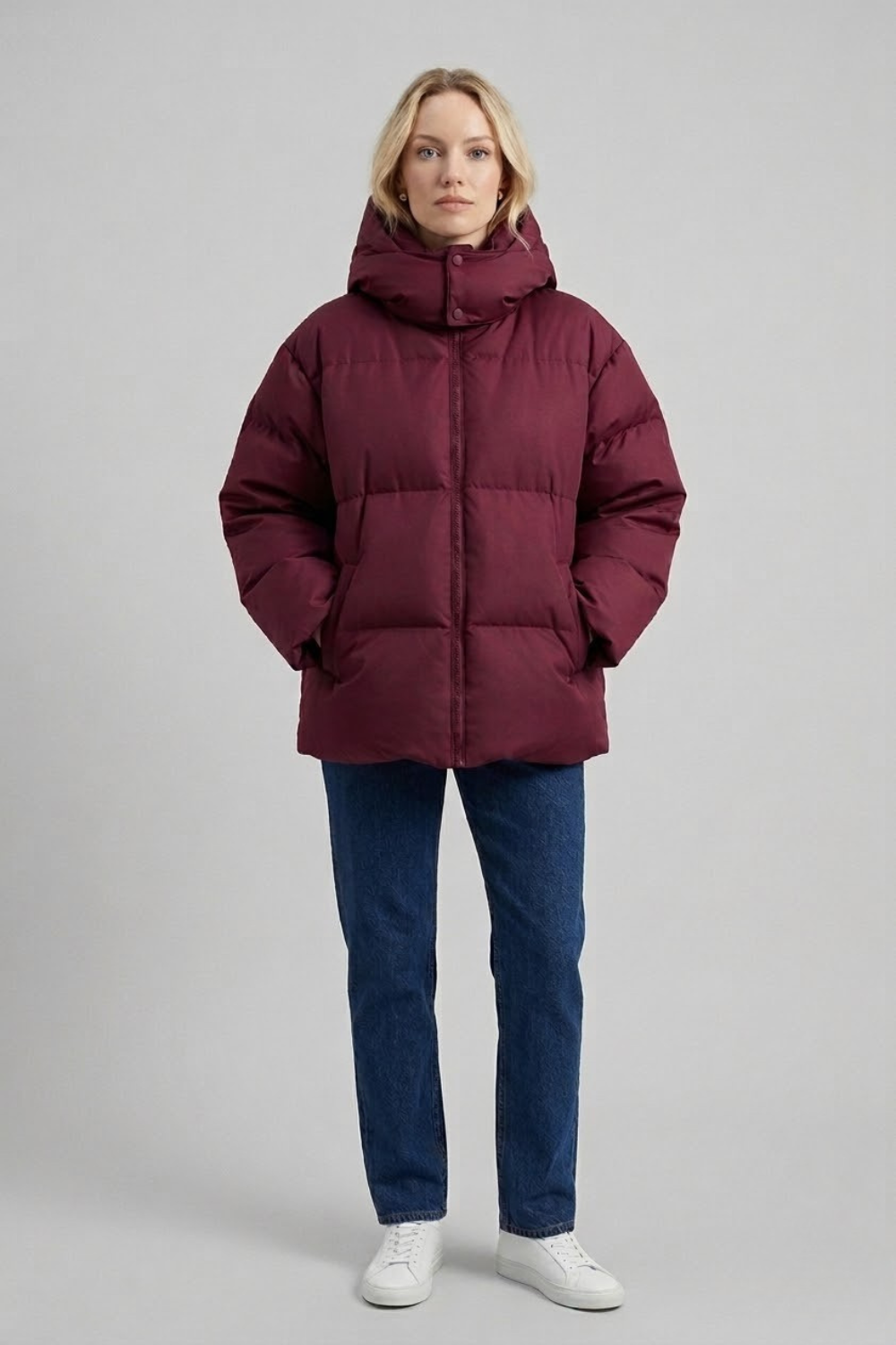 Women's Insulated Puffer Jacket - Oversized Hooded Winter Coat