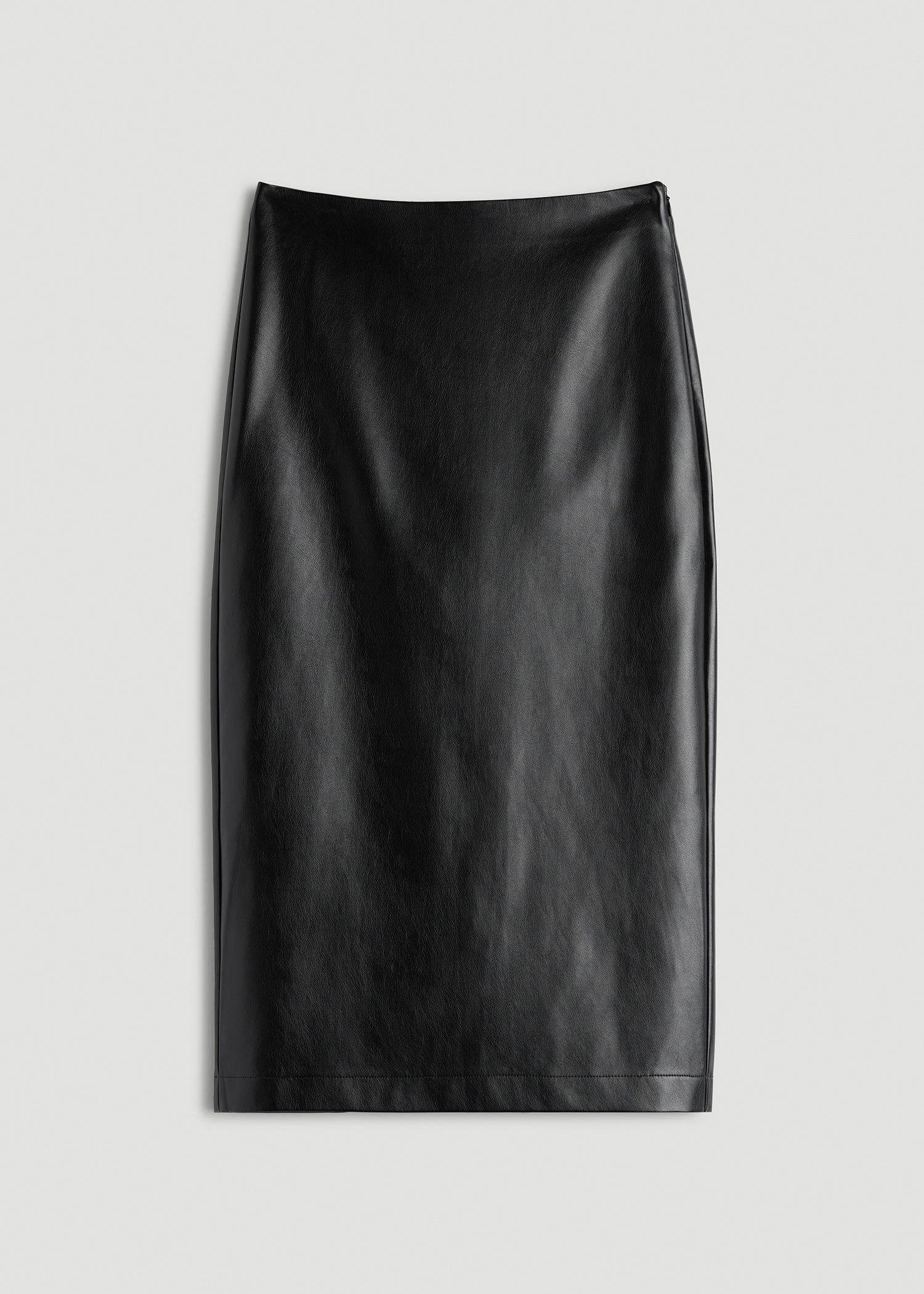 True Touch Leather Pencil Skirt for Tall Women in Black