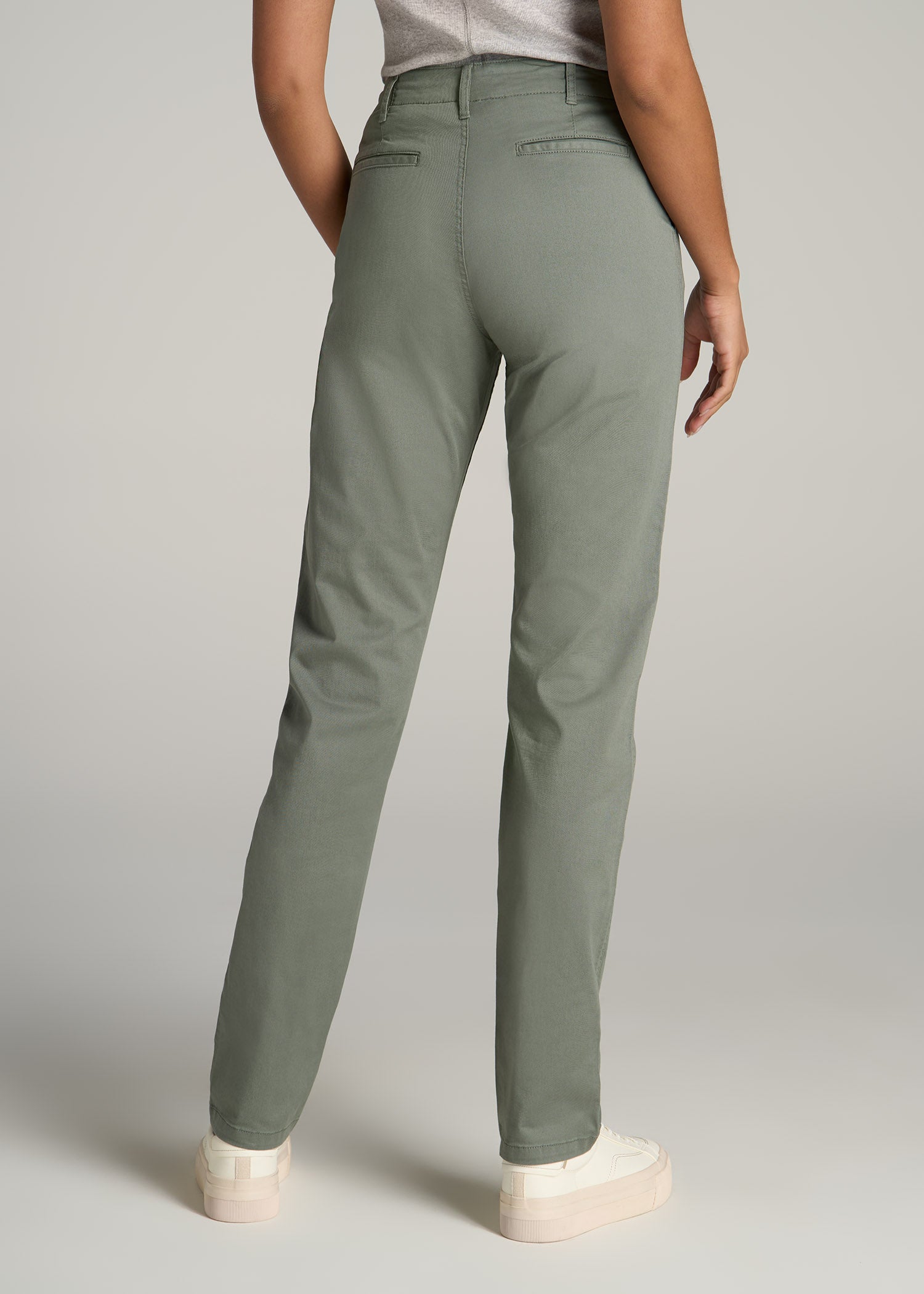 High Rise Tapered Chino Pants Wreath Green
