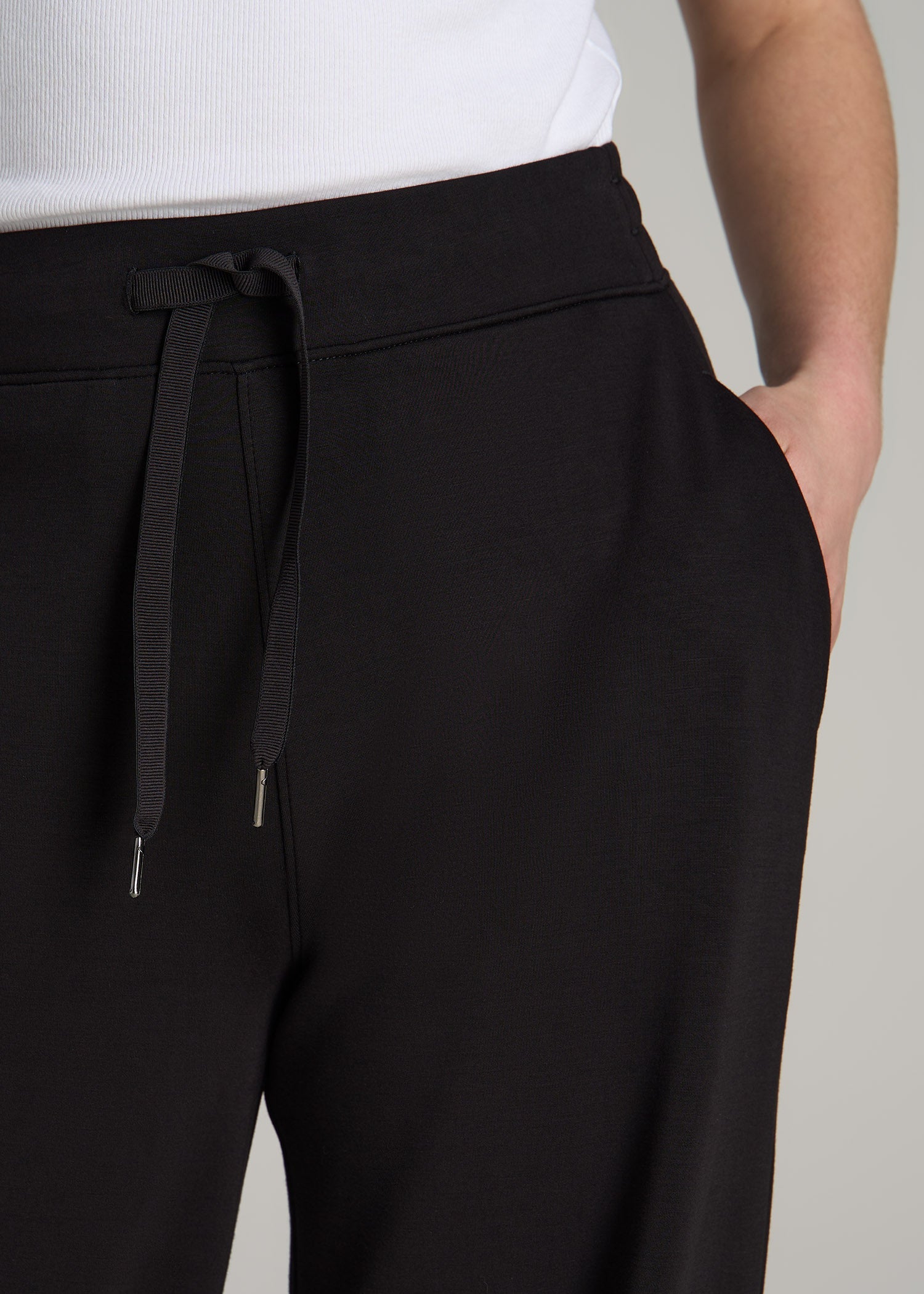 Pull-On Tie Waist Wide Leg Pants Black