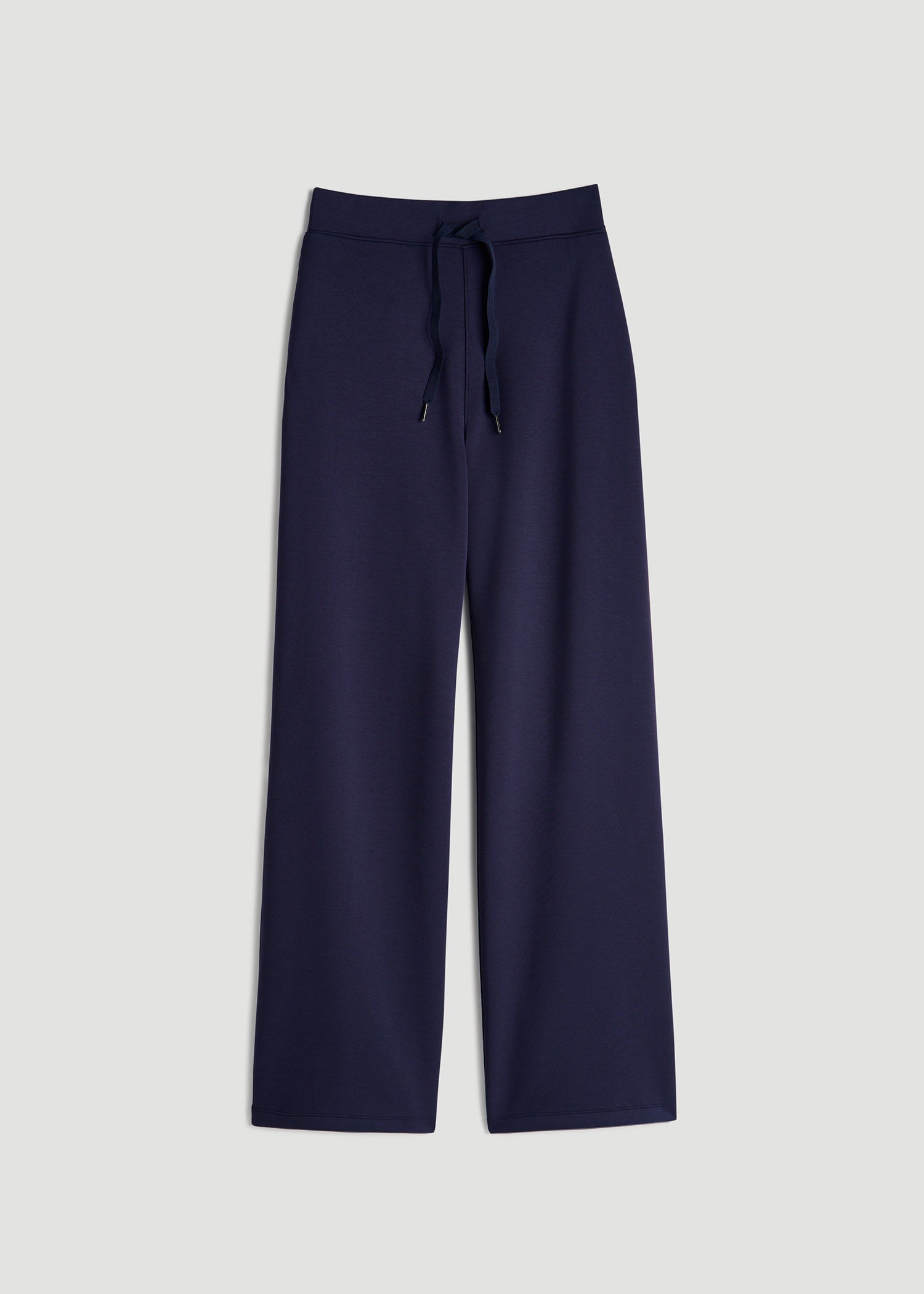 Pull-On Tie-Waist Wide-Leg Pants in Midnight Navy