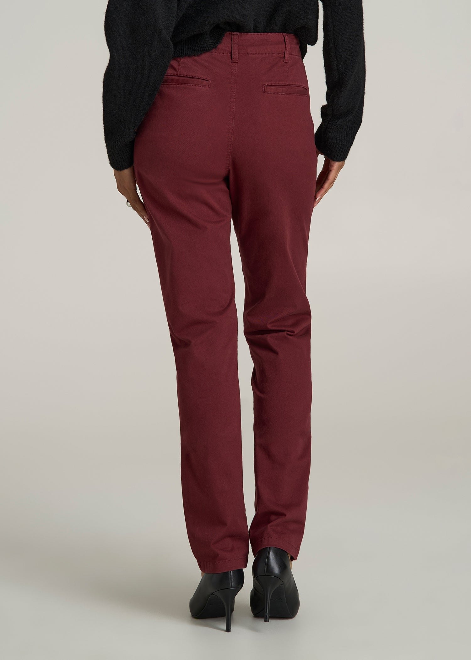 High Rise Tapered Chino Pants Red Ochre