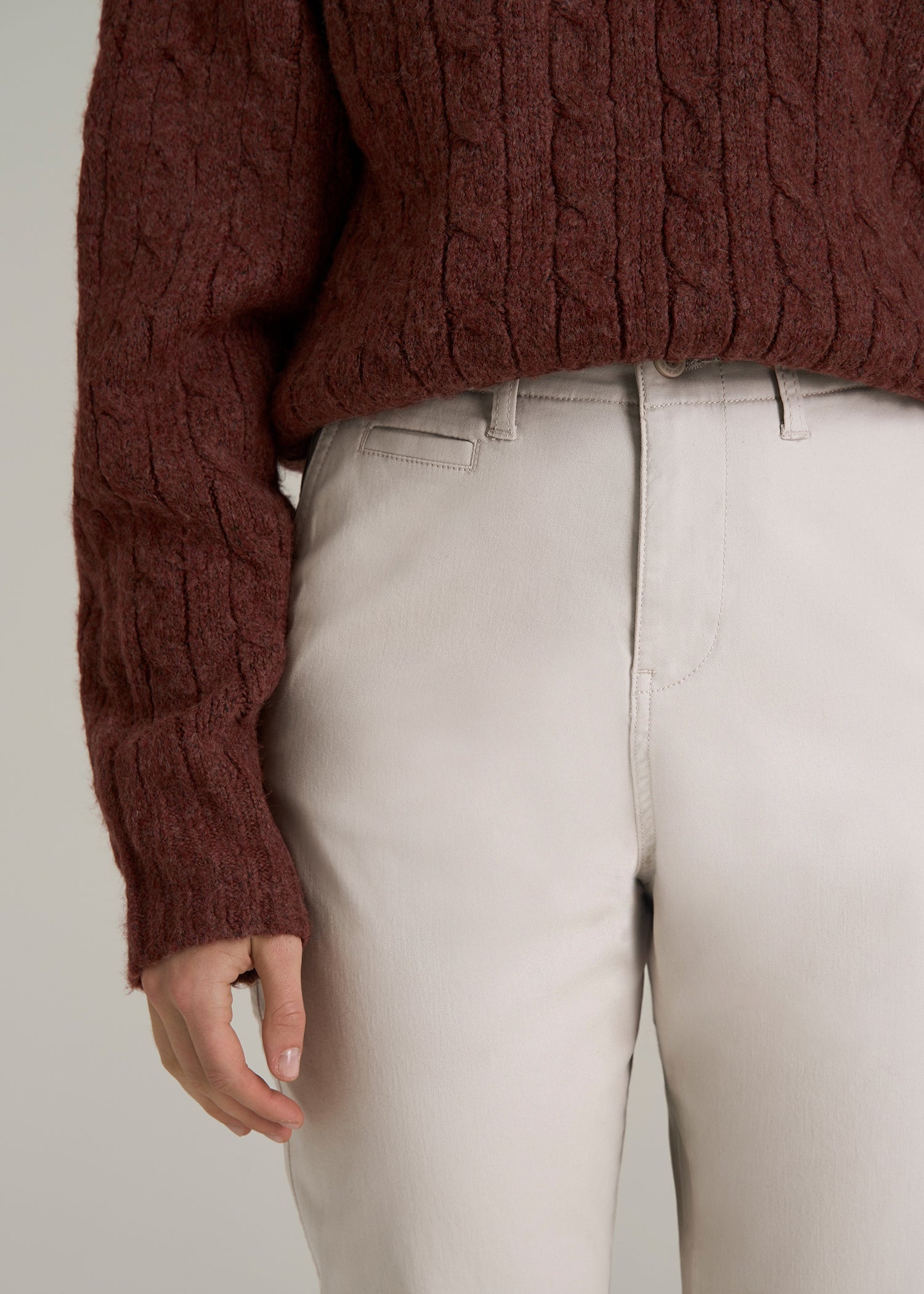 High Rise Tapered Chino Pants Vanilla Latte