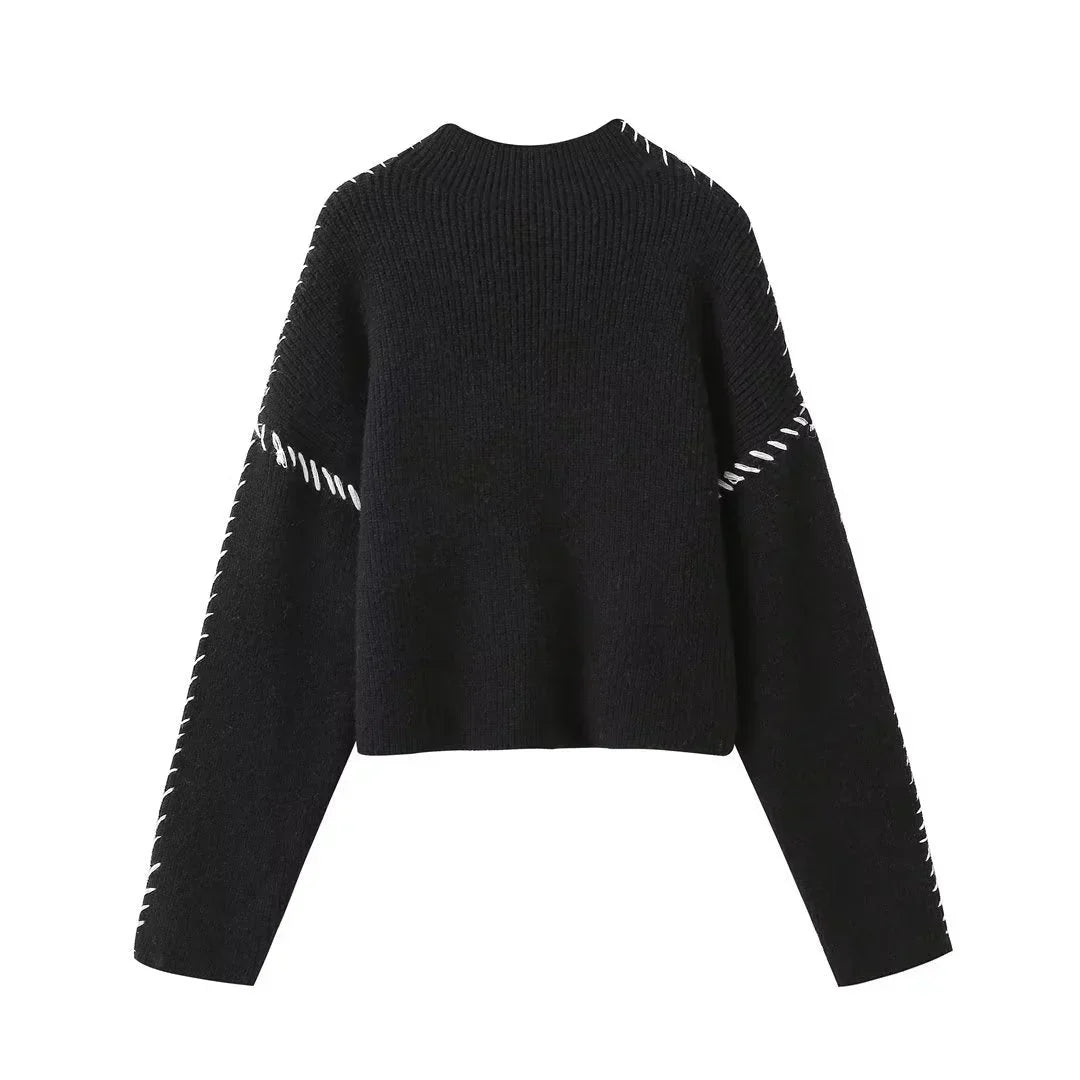 Architectural Cotton-Detail Sweater in Soft Sand