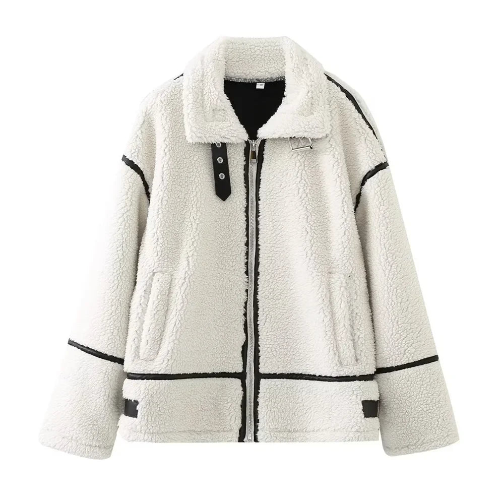 Nina Faux Shearling Bomber Jacket