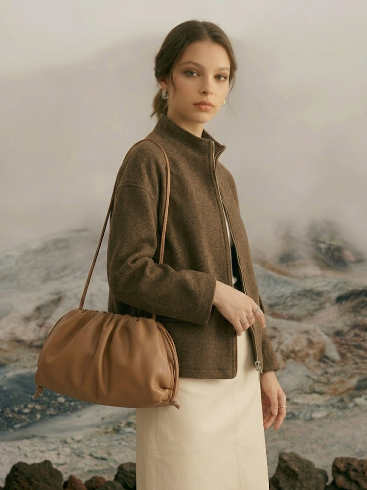 Lisa Ruched Pouch Bag
