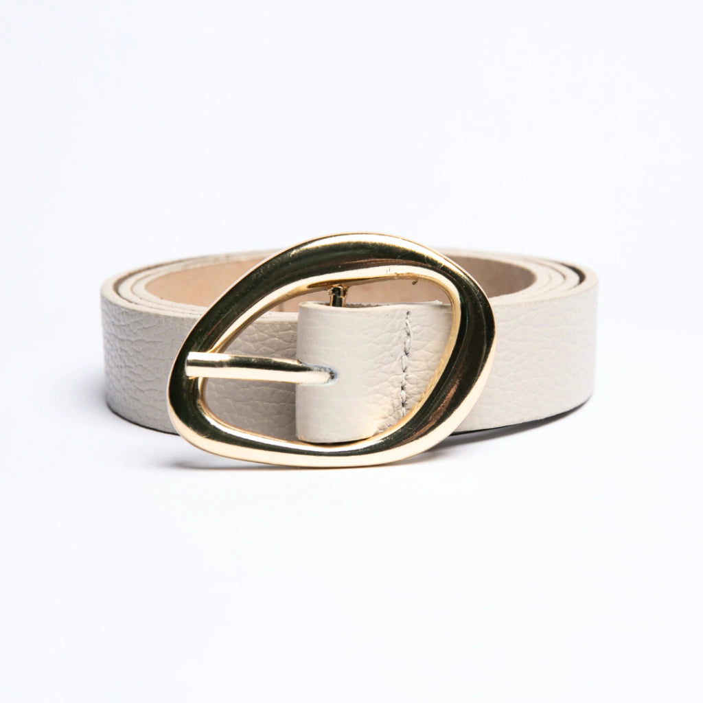 Off White Belt with Gold