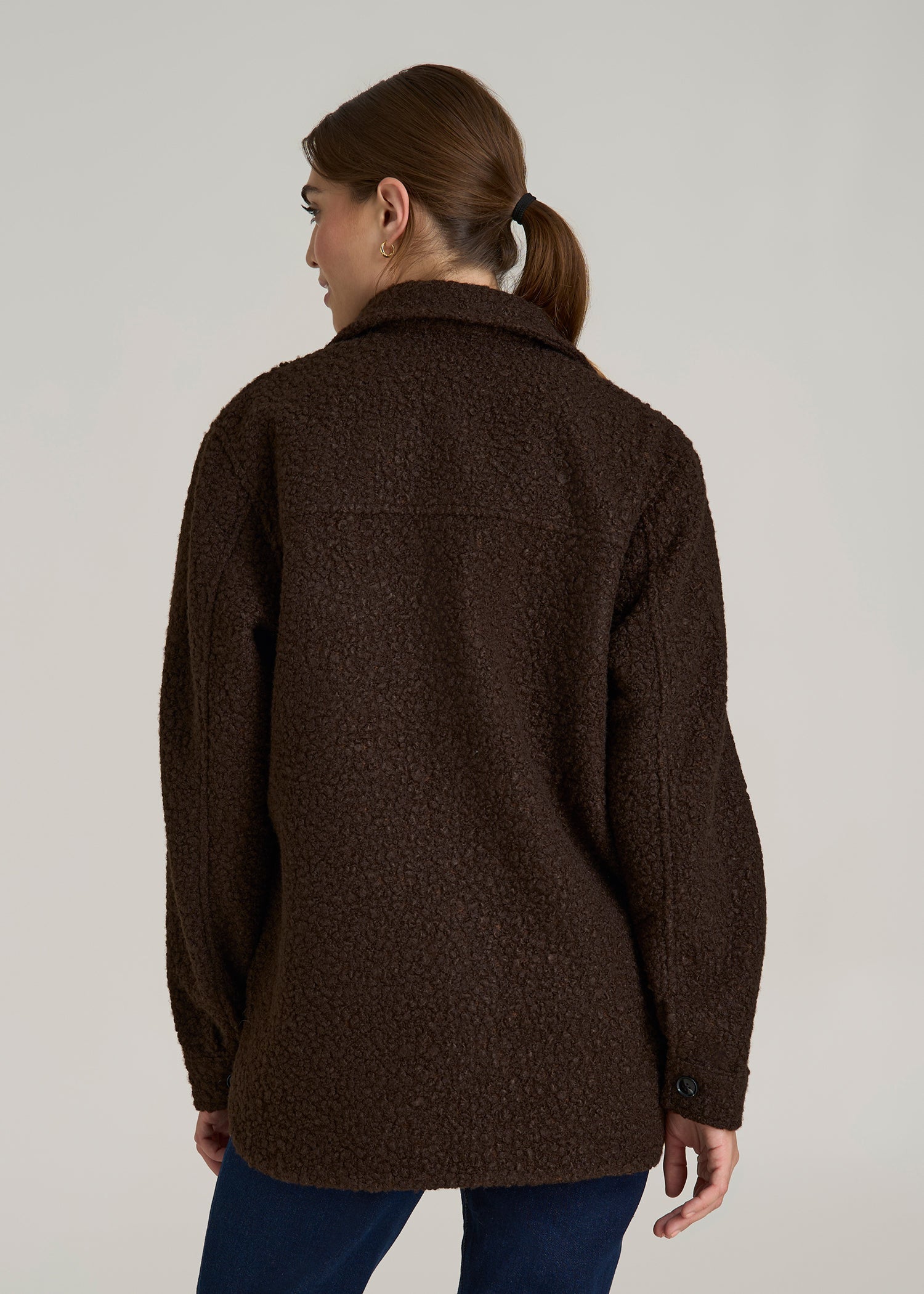 Women's Brown Bouclé Coat