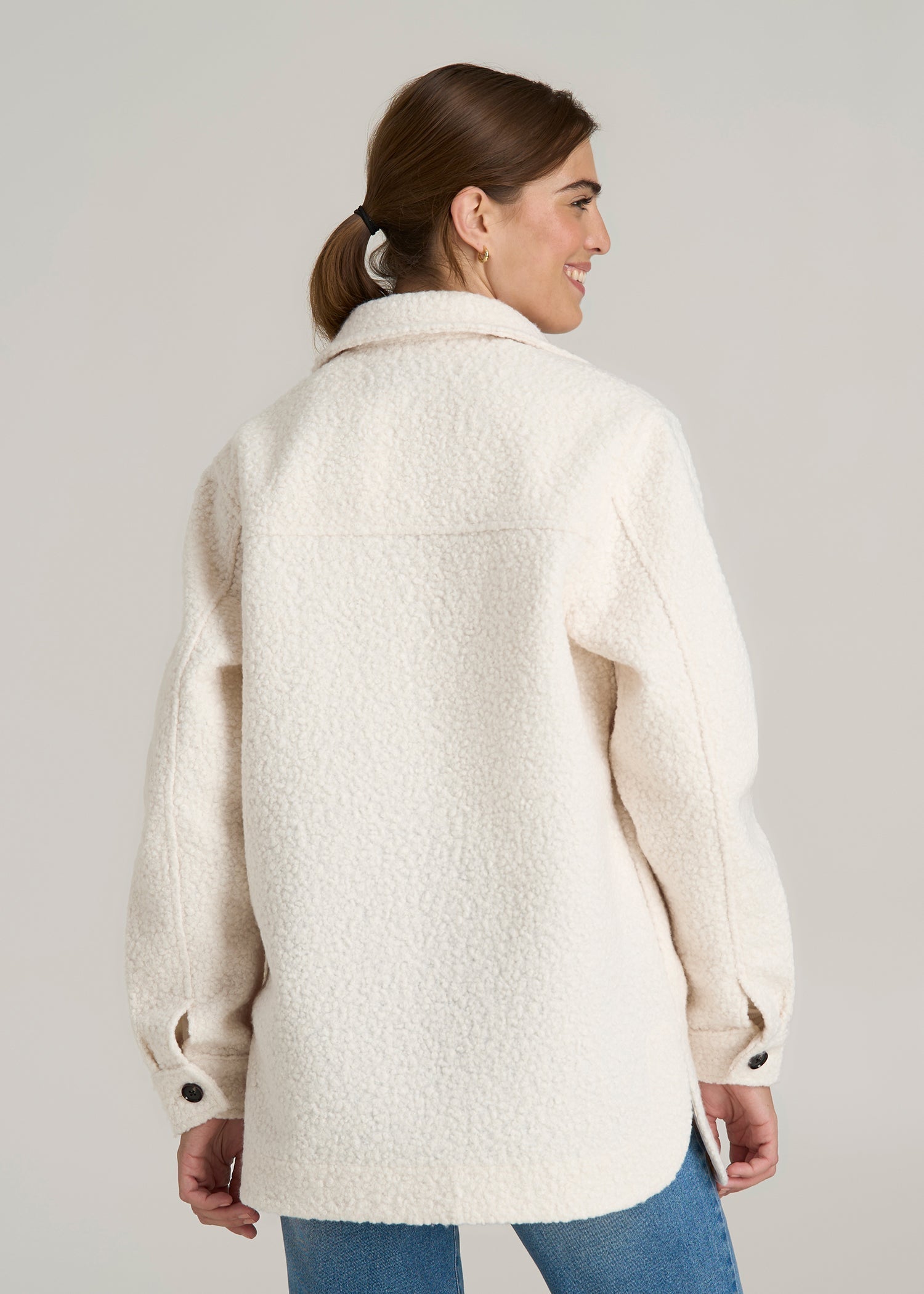 Women's White Bouclé Coat