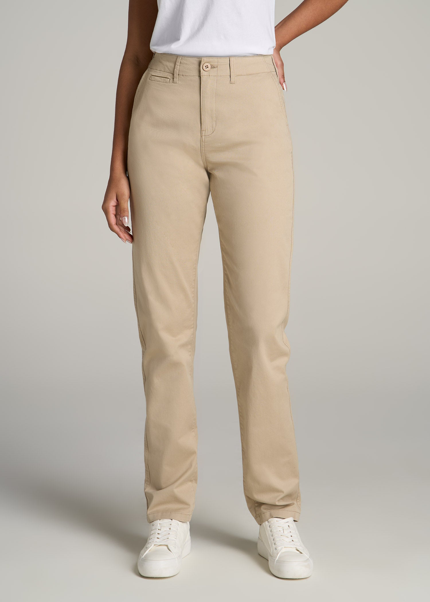 High Rise Tapered Chino Pants Light Khaki