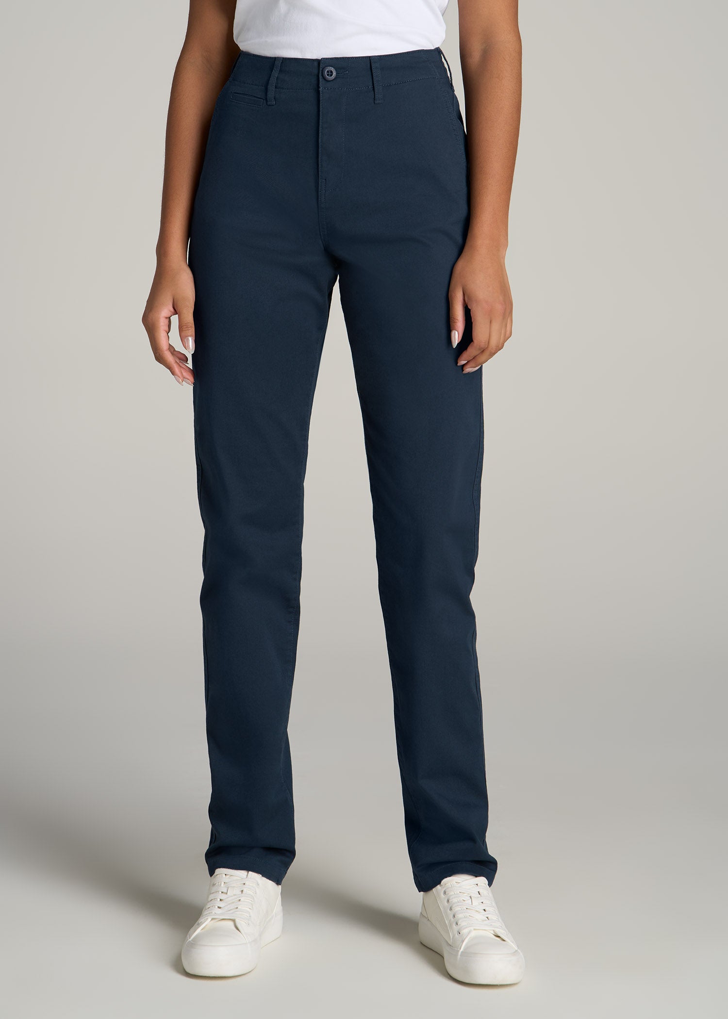 High Rise Tapered Chino Pants Navy