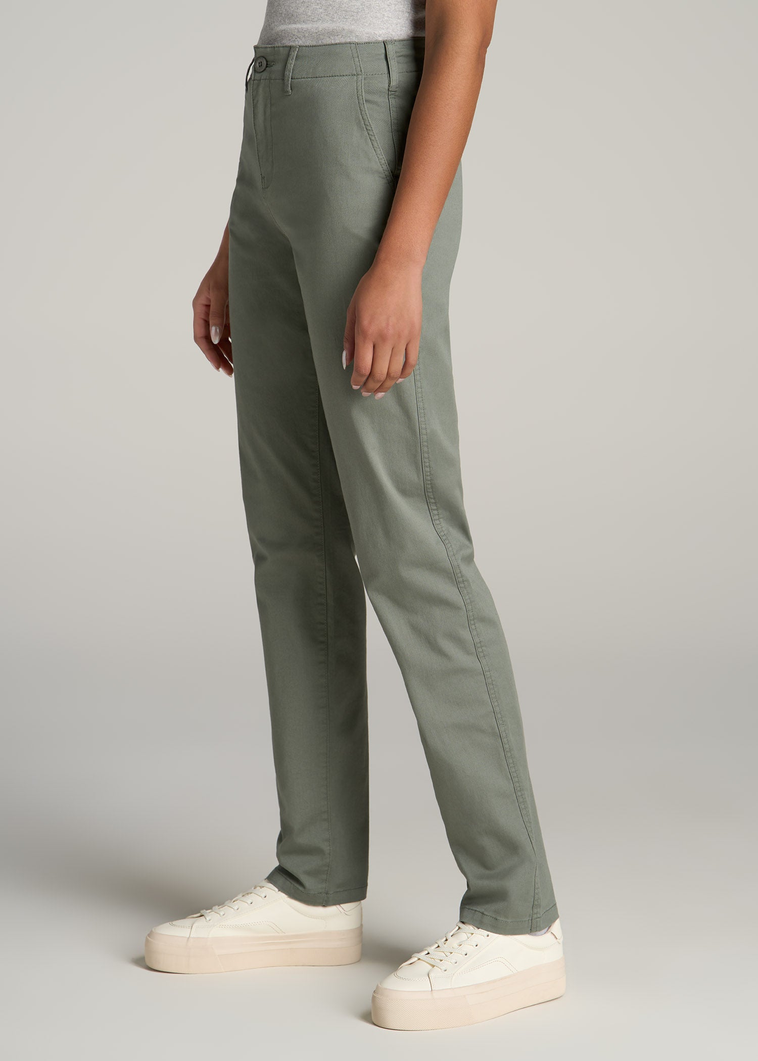 High Rise Tapered Chino Pants Wreath Green