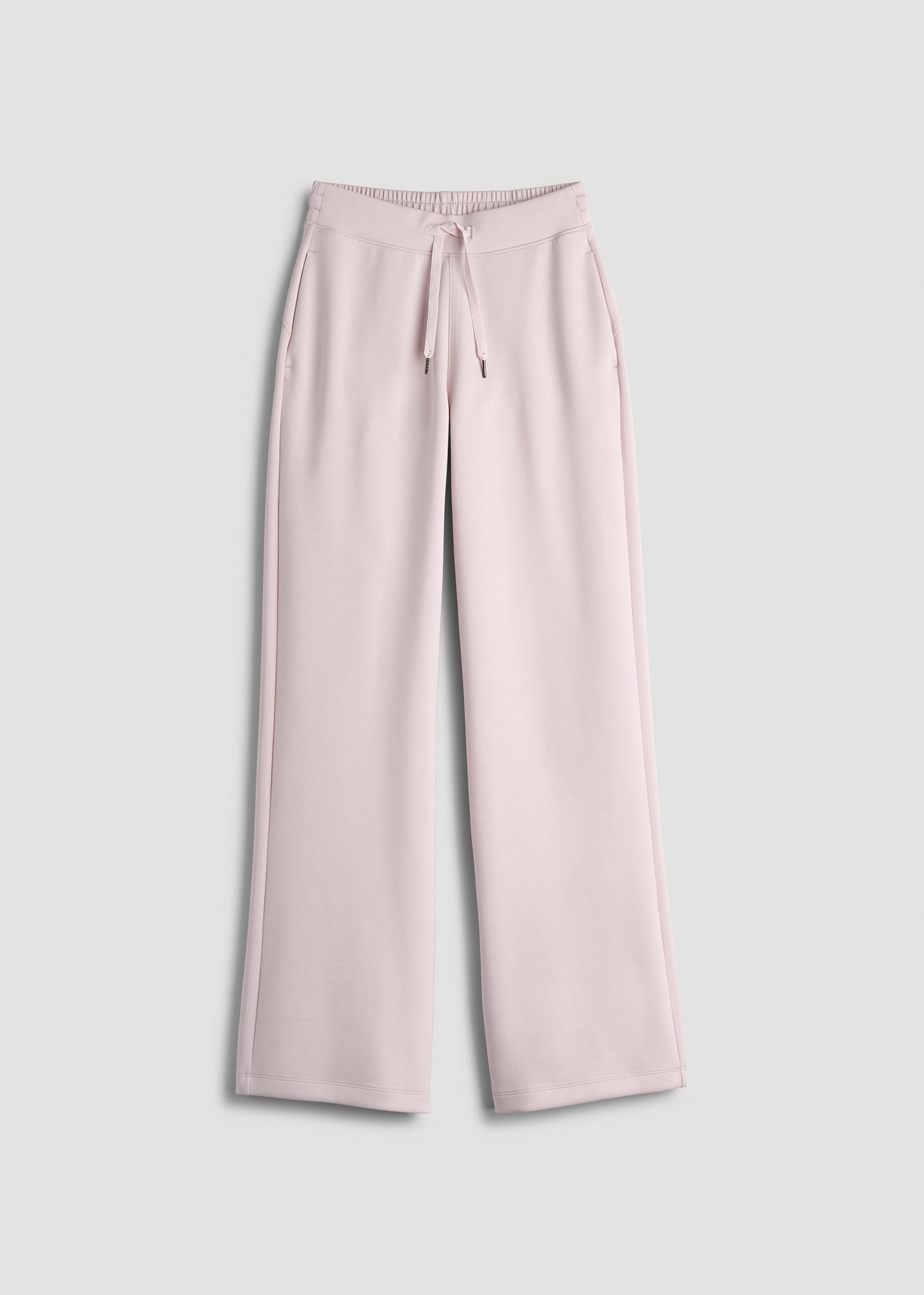 Pull-On Tie Waist Wide Leg Pants Grey Lilac