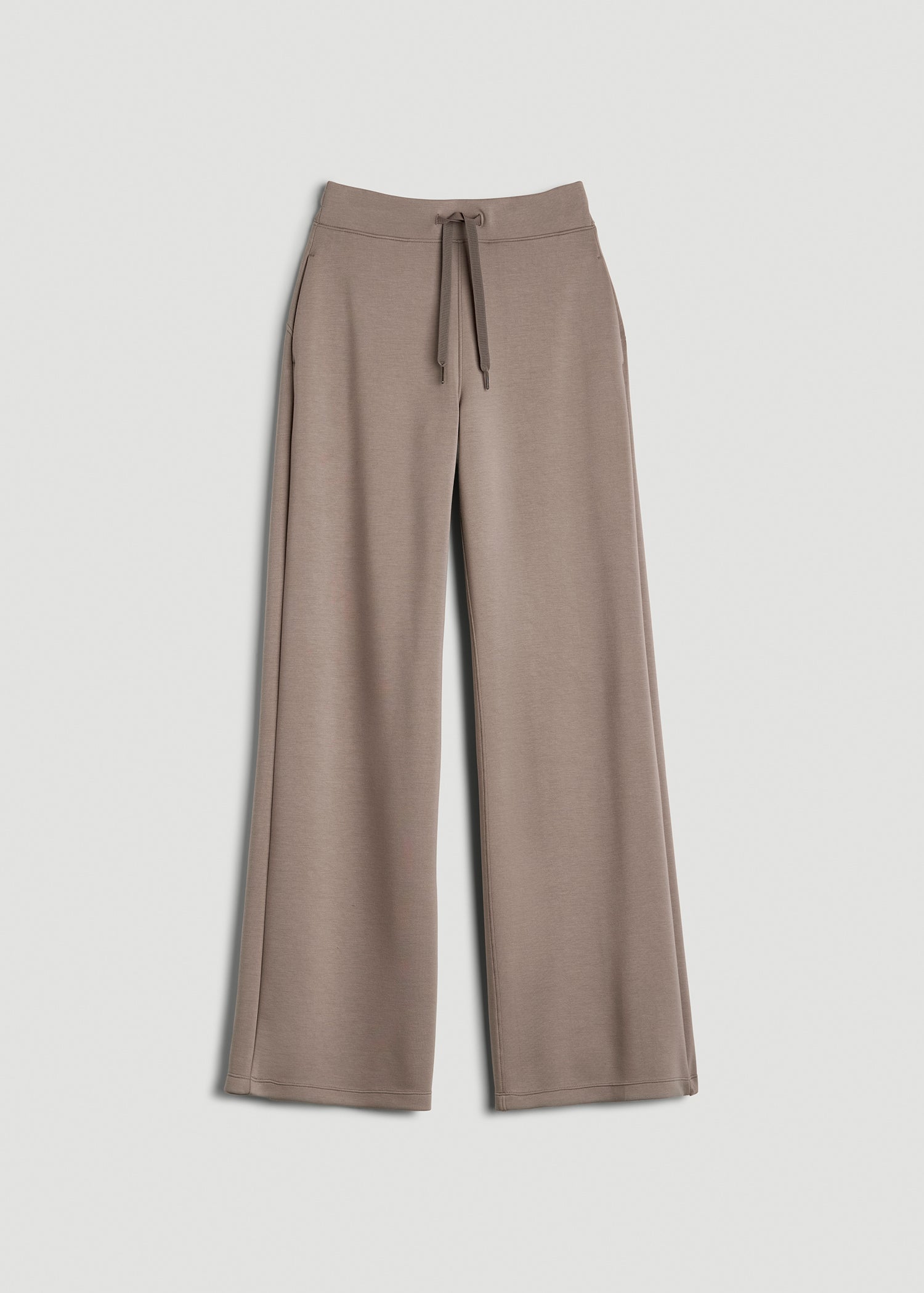 Pull-On Tie Waist Wide Leg Pants Portobello
