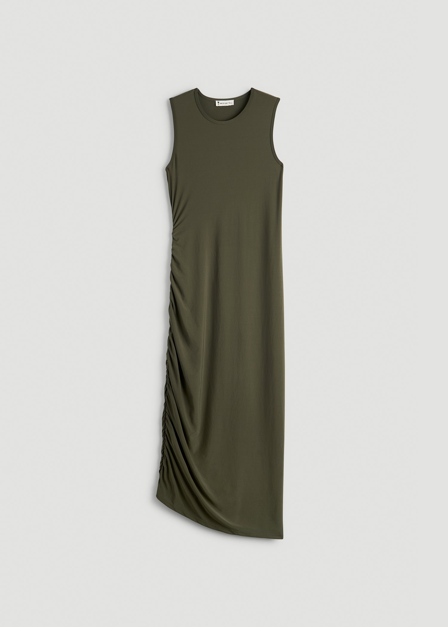 Ruched Jersey Midi Dress Forest Night