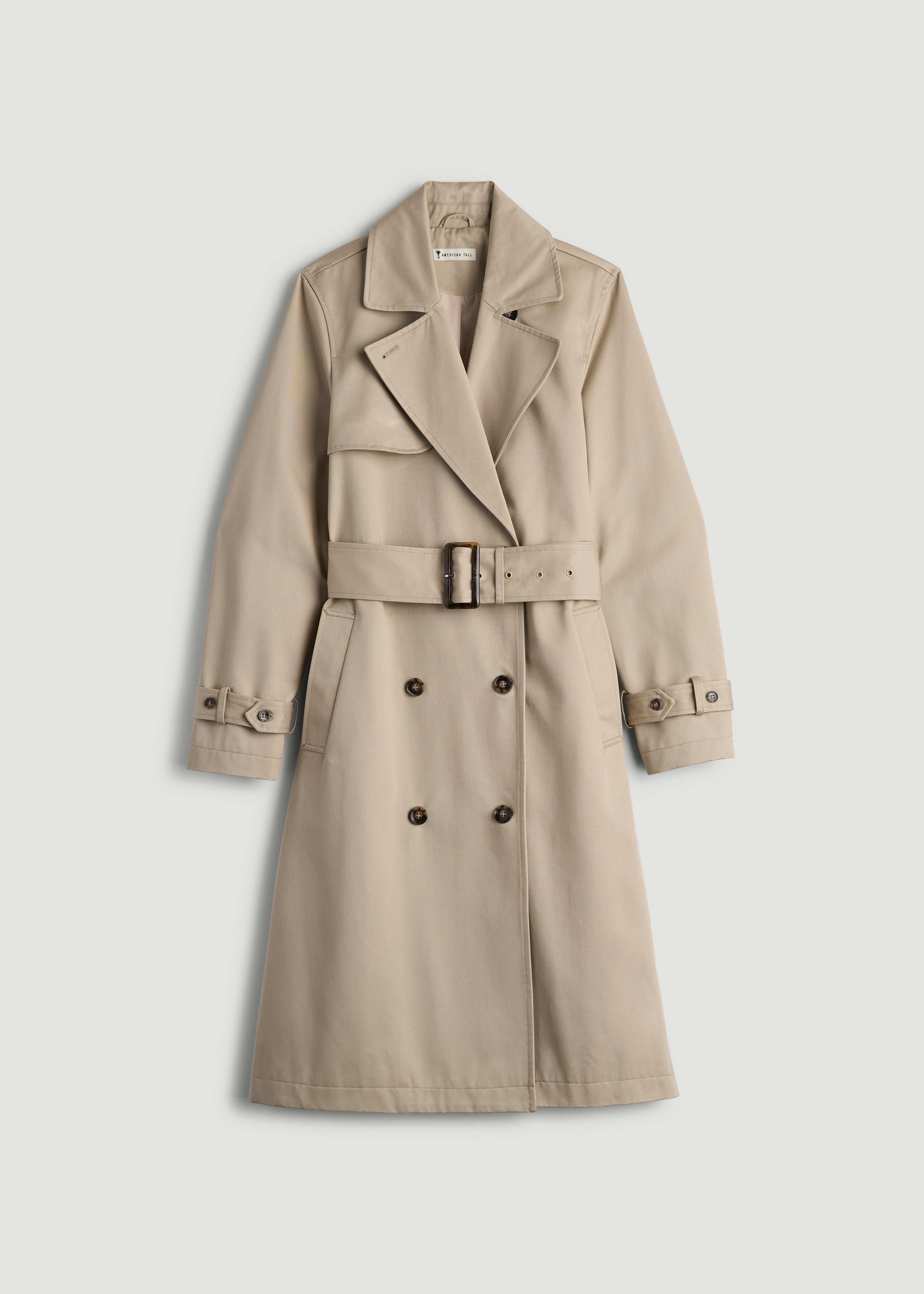 Double-Breasted Trench Coat in Classic Light Khaki