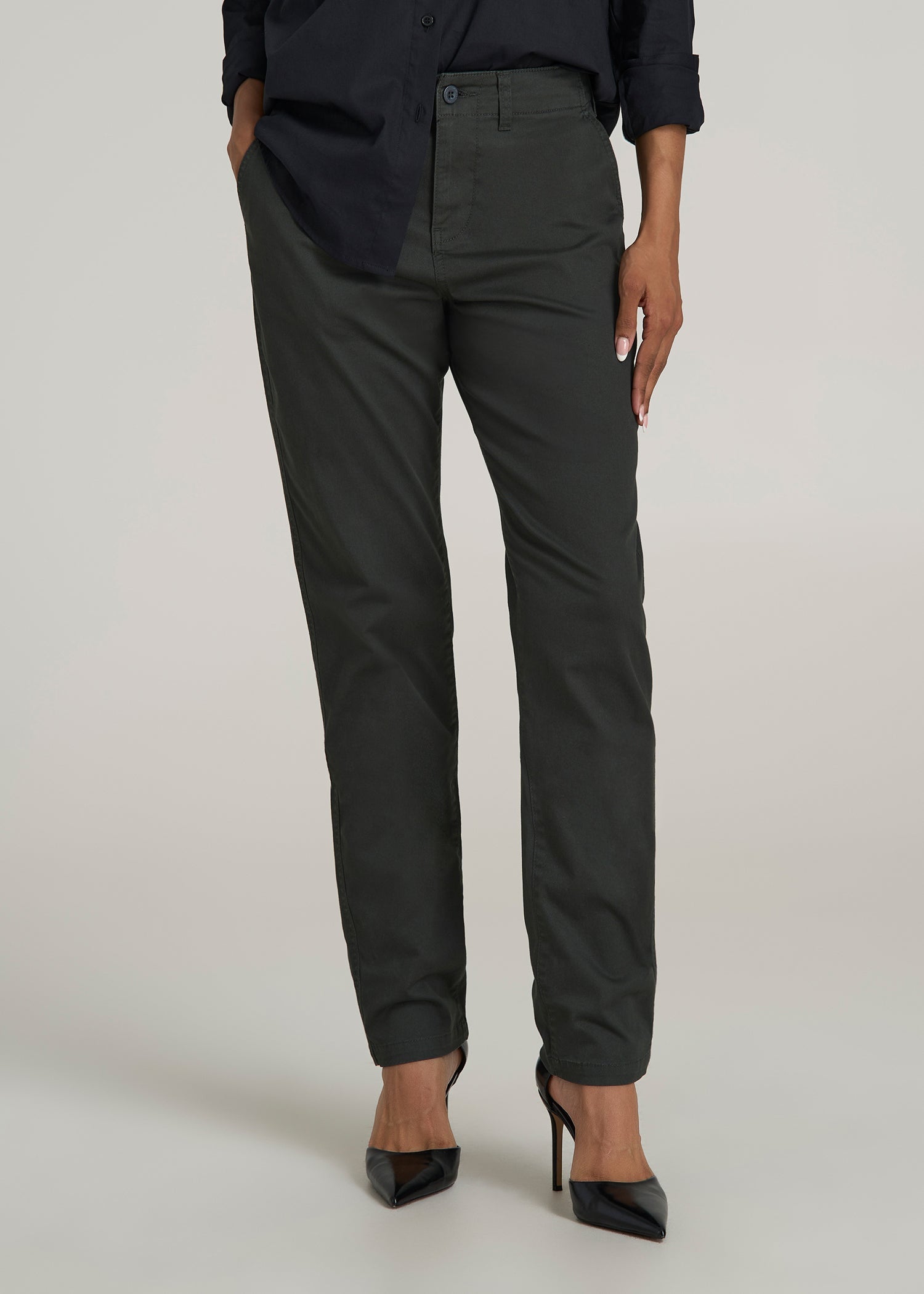 High Rise Tapered Chino Pants Pine Grove