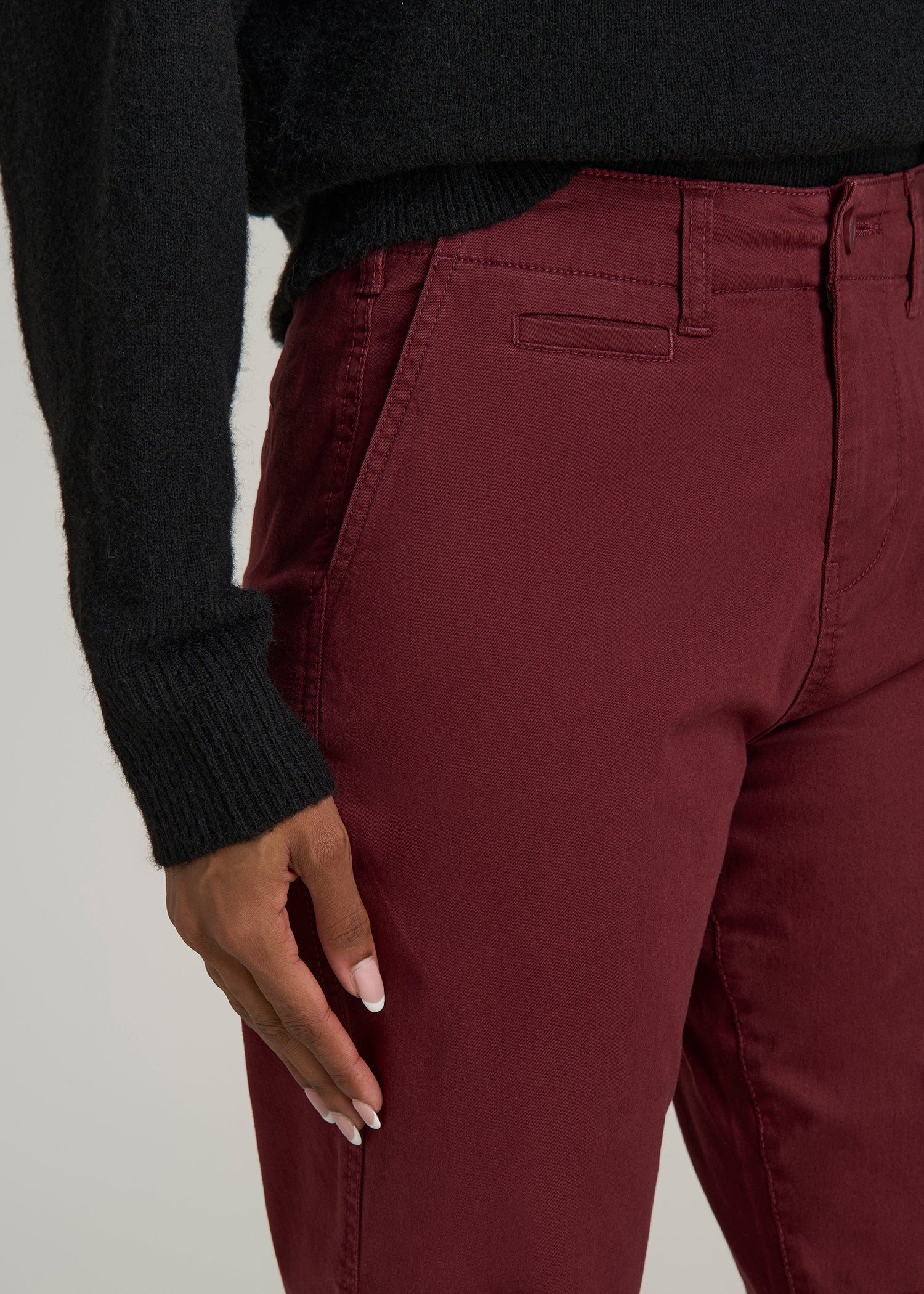 High Rise Tapered Chino Pants Red Ochre