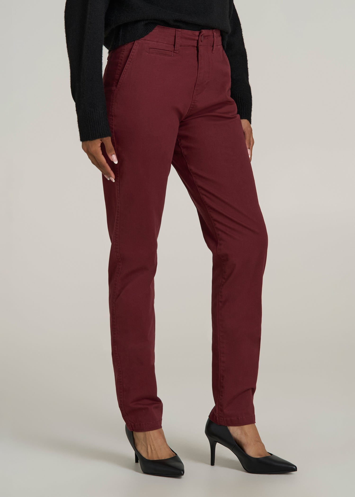 High Rise Tapered Chino Pants Red Ochre