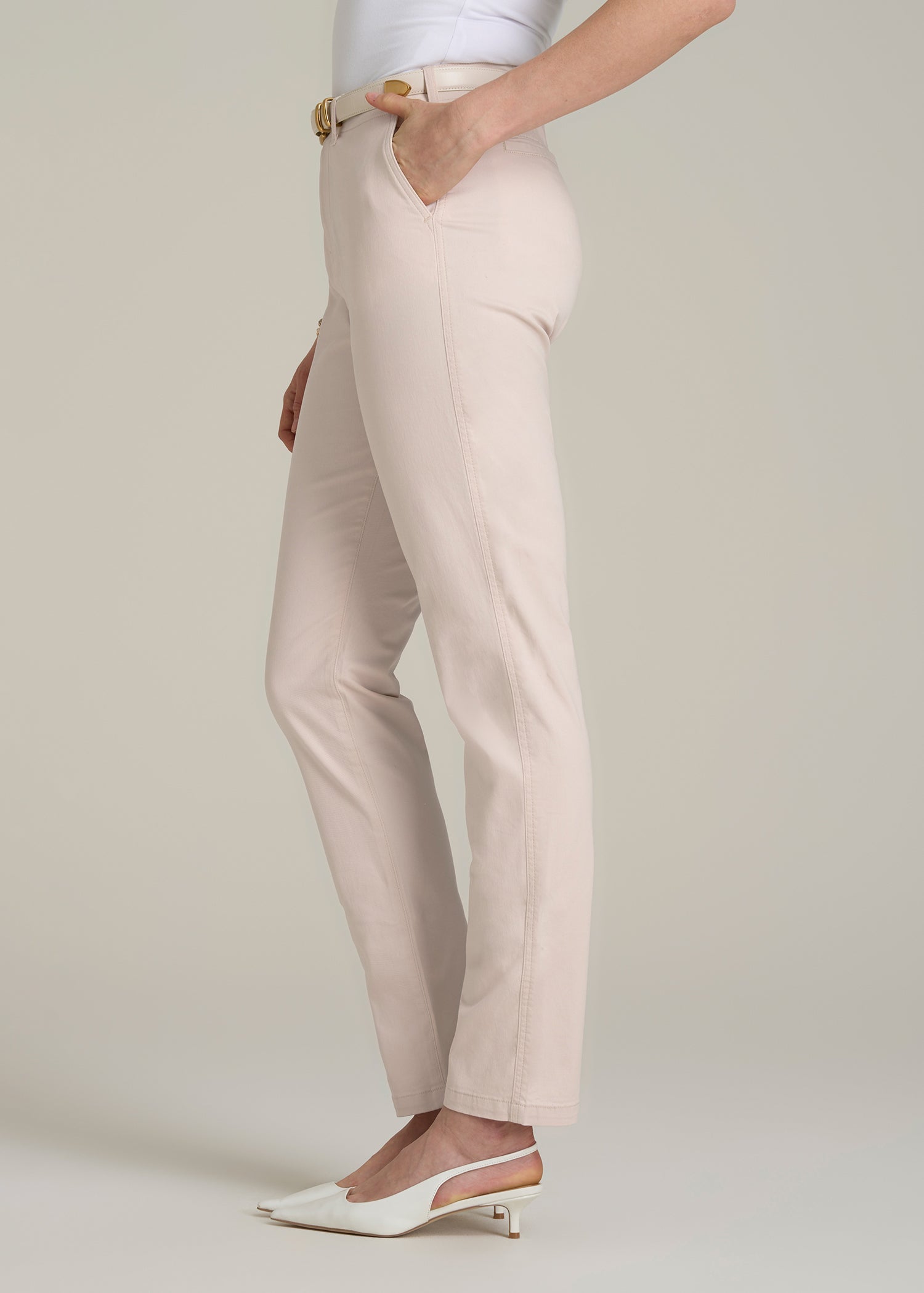 High Rise Tapered Chino Pants Shell