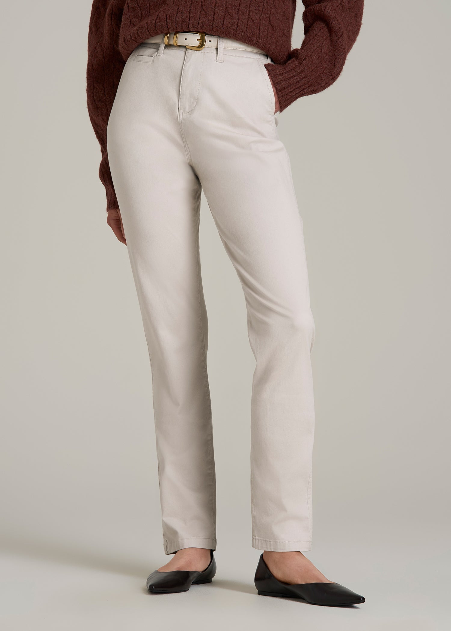 High Rise Tapered Chino Pants Vanilla Latte