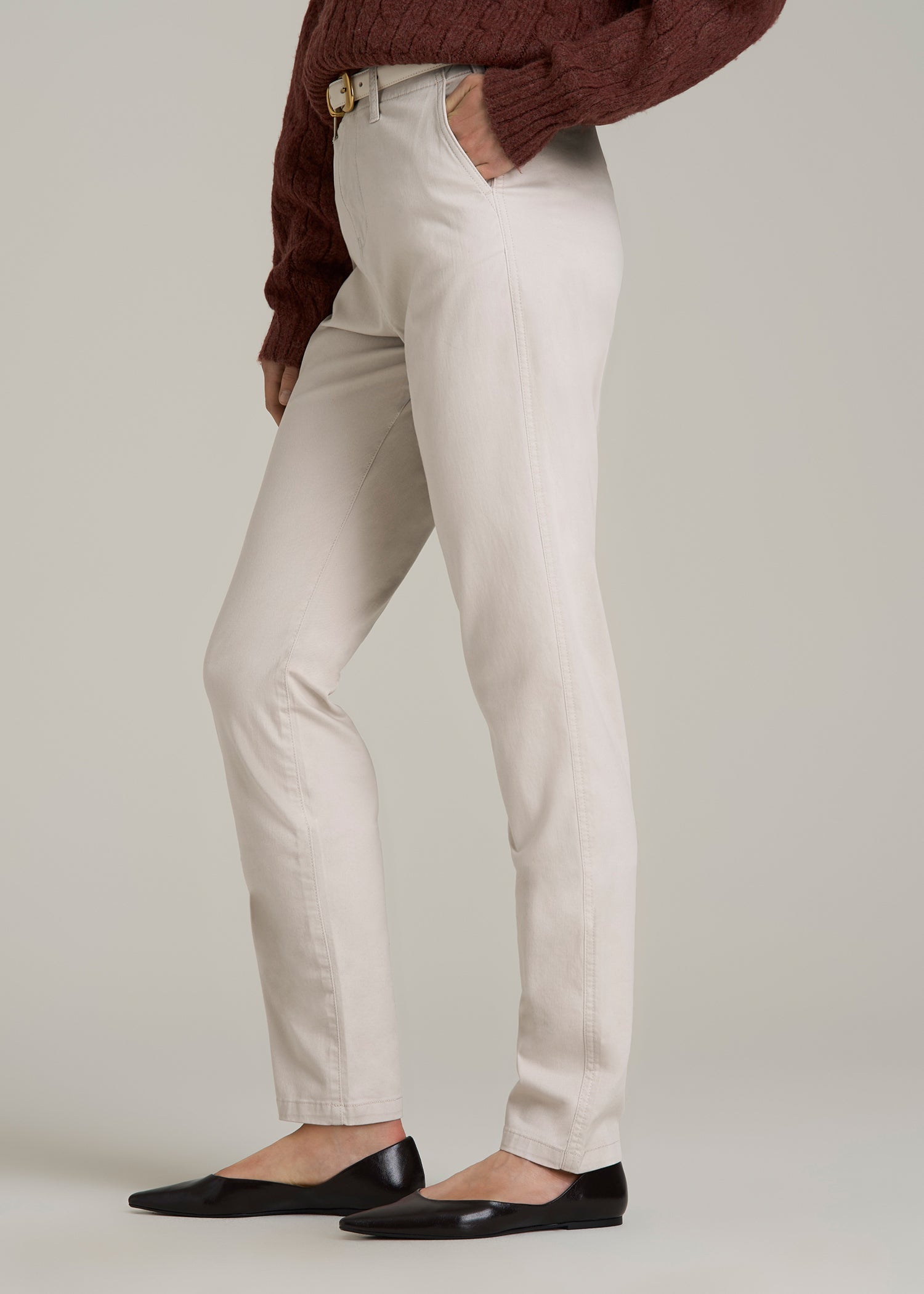 High Rise Tapered Chino Pants Vanilla Latte