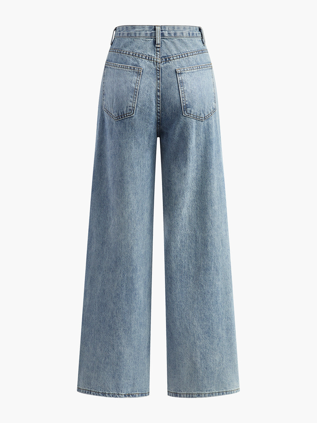 Asymmetric Waist Wide-Leg Jeans