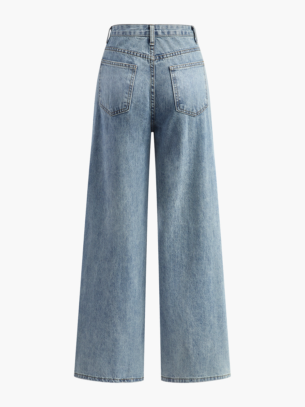 Asymmetric Waist Wide-Leg Jeans