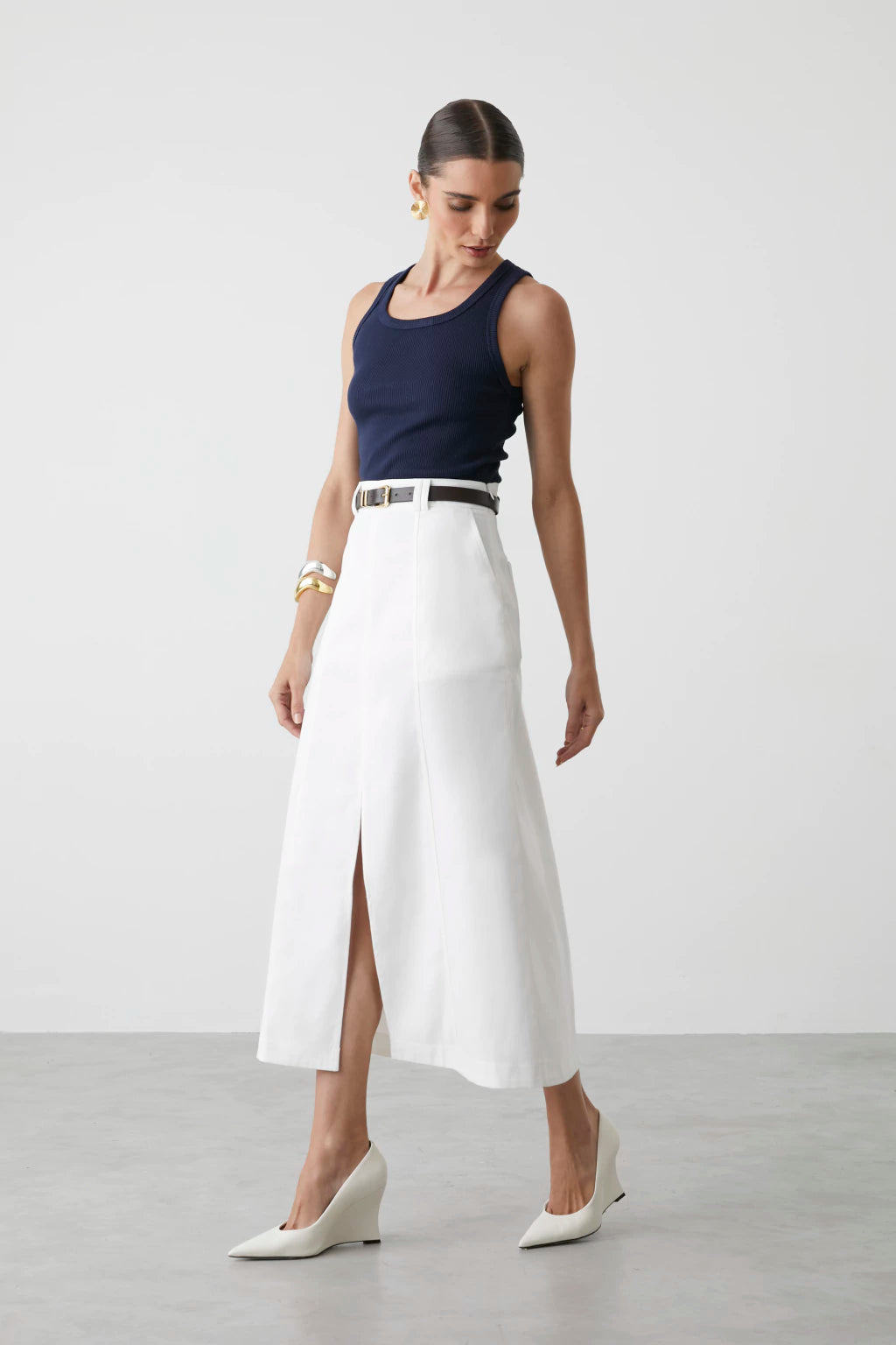 Haru White Skirt
