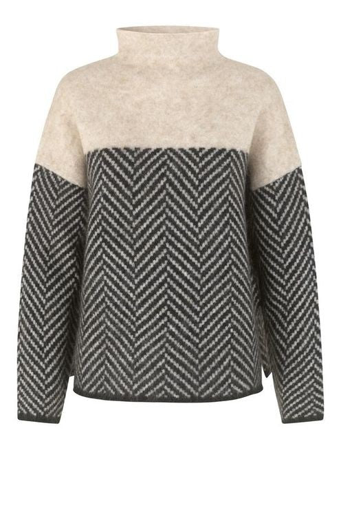 Contrast Turtleneck Sweater